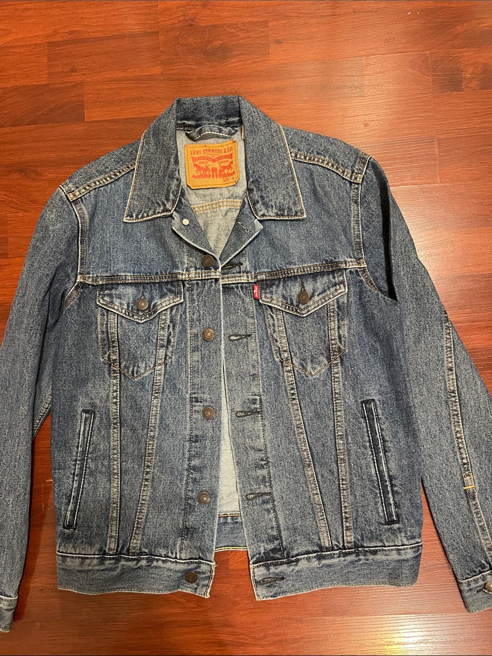 Levi's Dark Blue Denim Jacket with Button Front
